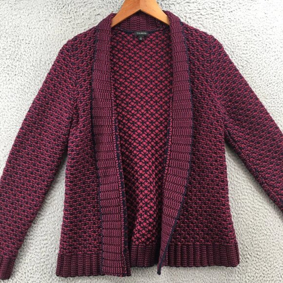 Talbots Open Front Cardigan Sweater Womens S Multicolor Wool Blend Long Sleeve - Picture 1 of 16